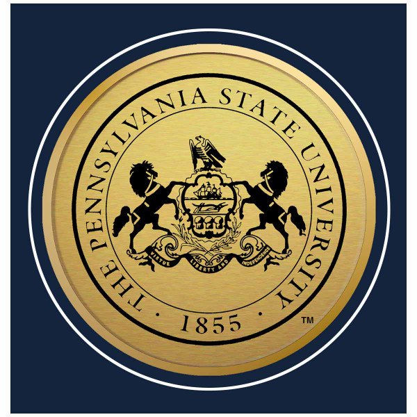 close up of gold medallion seal of The Pennsylvania State University